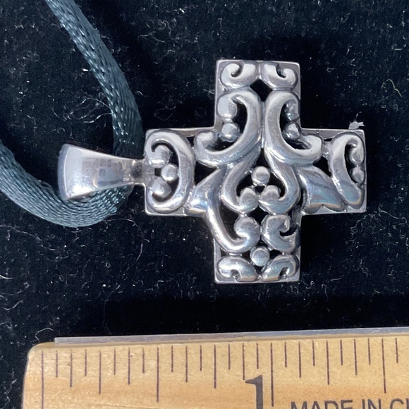 ATI 925 Sterling Silver Cross with Silk Cord - Picture 7 of 8
